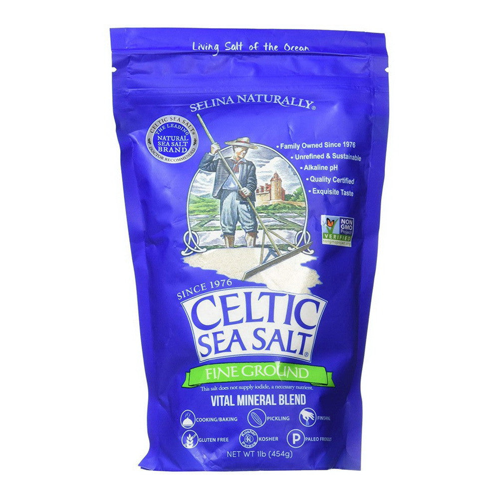 Selina Naturally Celtic Sea Salt Fine Ground, 16 Oz